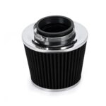 APKOKGNPNC Saugrohr Luftrohr Universal 3" 76mm Kaltluftansaugrohr Turbo-Induktions-Kit Kegelfilter JR-AIT28+IMK14 Geringe Einschränkung Ansaugrohr(Filter Black)