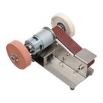 Bandschleifer,Small Belt Sander,Schleifmaschine für Messer,7-Gang-Drehzahlregelung,150w Gleichstrommotor,Geringe Geräuschentwicklung,Mit Staubschutz