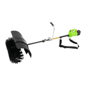 2-in-1 Schneefräse Akku, 800W Motorbesen, Schneeschaufel, 7500 U/min, Kehrmaschine Akku, 55 cm Arbeitsbreite, Rasenkehrmaschine