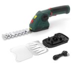 HeroJet Gartenschere Akku, 2-in-1 Handliche Heckenschere Rasenschere 8V, 2000 mAh, Akku Grasschere und Strauchschere mit Drehbarem Griff, Strauchschere 14,5 cm/Gartenschere 9,5 cm