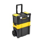 STANLEY Essential Rollende Werkstatt (3-in-1 stapelbare Boxen, leerer Werkzeugkasten, belastbar bis zu 20kg, mit Metallverschlüsse, Organizer für Kleinteile im Deckel) STST1-80151