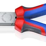 KNIPEX Flachrundzange mit Schneide (Storchschnabelzange) schwarz atramentiert mit Comfort-Griffen 200 mm, 26 22 200