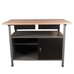 Ondis24 Werkbank Fritz - Höhenverstellbare Werkbank Mit Schubladen, Metall Anthrazit, 120x60x85cm, 27mm Dicke Buchen-Arbeitsplatte, Abschließbare Tür, Belastbar Bis 250kg - Perfekt für Werkstätten