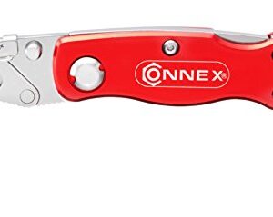 Connex Mehrzweckmesser Mini - Kompakt und Klappbar - 10 Klingen im Spender - Einfacher Klingenwechsel - Outdoor und Heimwerker