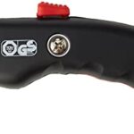 WEDO Safety Cutter Premium – Sicherheitsmesser mit automatischem Klingenrückzug, Metallgriff & Gummieinsatz, inkl. 5 Wechselklingen, ergonomisch für Rechts- & Linkshänder