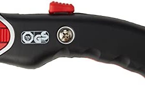 WEDO Safety Cutter Premium – Sicherheitsmesser mit automatischem Klingenrückzug, Metallgriff & Gummieinsatz, inkl. 5 Wechselklingen, ergonomisch für Rechts- & Linkshänder