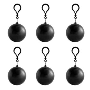 Jiakalamo 6-Pcs Einweg-Regenmäntel, tragbarer Regenponcho für das Reisen Camping Radfahren (Schwarz)