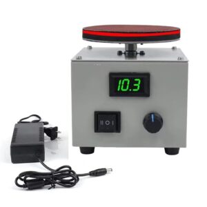 Toplionace Elektrischer Mini Tellerschleifer mit 10cm Durchmesser und Einstellbarer Geschwindigkeit, 150W Multifunktions Oberflächenpolier und Schleifmaschine mit LCD Display