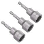 Saipor 3 Stück 17mm Magnete Sechskant Stecknuss Set, Sechskantschaft Steckschlüssel-Bit-Satz, Bit Stecknuss Nuss Adapter, Magnetische Steckschlüssel-Set für Akkuschrauber und Schrauber, 65mm Länge