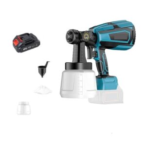 YTBHSHXZ, 1000ML Elektrische Schnurlose Spritzpistole Farbsprüher Auto Möbel Stahl Beschichtung Airbrush 5 Düsen Kompatibel mit Akku