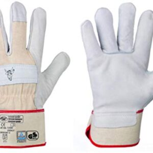 StrongHand HandschuhMan. 1 Paar (2er Pack) Arbeitshandschuhe aus weichem Rindvollleder Stierkopf Gr. 8-13 Plus 1 Paar Gehörschutzstöpsel von 3M (10)
