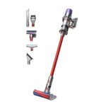 Dyson V11™ Fluffy kabelloser Staubsauger (Nickel/Rot) V11™ Fluffy kabelloser Staubsauger, 185 Airwatt, 60 Minuten Laufzeit, Haarentwirrungstechnologie, Hand- und Bodenstaubsauger
