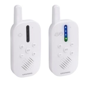 Grundig DECT Audio-Babyphone – Babyfon mit 150 m Reichweite – Eltern-Kind-Einheit – mit LED-Tonanzeige und Gegensprechfunktion – Kinderzimmer-Zubehör – Weiß