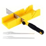 Gehrungssäge Set, Gehrungslade mit 3 Austauschbaren Sägeblättern, Schneidlade für Holz und Kunststoff, 22.5, 45, 90 Grad Mehrwinkelschnitt, für Heimwerken, Möbelbau und Modellbau