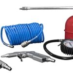 Güde Druckluft-Set Metall 5-tlg. (Farbspritzpistole, Reifenfüller, Spiralschlauch 5 m, Ausblaspistole (bis 10 bar), Sprühpistole mit Stahlblechbehälter (bis 6 bar), jeweils mit Stecknippel)