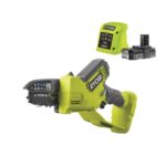 RYOBI 18 V ONE+ Brushless Akku-Astsäge RY18PSX10A-120, Schwertlänge 10 cm, Kettengeschwindigkeit 6,0 m/s, inkl. 2,0 Ah Akku und Ladegerät