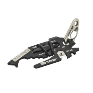 True Utility FishFace - 18 in 1 Multi Tool - Mit Schlüsselanhänger, Feile, Cutter Messer, Schraubendreher, Schraubenschlüssel & Flaschenöffner - Camping Zubehör