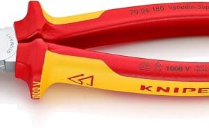 KNIPEX Seitenschneider, verchromt, 180 mm, Chrom-Vanadium Stahl, VDE, weicher Draht(Kupfer)-harter Draht(Stahldraht), Präzisionsschneiden, 70 06 180