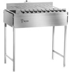 BBQ-Toro Stand Holzkohlegrill mit elektrischem Spiessdreher | Edelstahl Grill mit Drehspiess Gestell 11 Spiessen und Motor | mit Netzstecker und USB | Mangal Schaschlik | Grillspiess Drehspiess