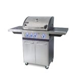 ACTIVA 3 Brenner Gasgrill "Silver Star 400" Grillwagen mit 800 Grad Infrarot Seitenbrenner, Gussrost, Deckelthermometer und zusätzlicher Ablage