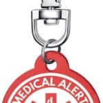 AITENME Medical Alert Kreis ID Tag Schlüsselbund Emergency SchlüSselring Medizinische Schlüsselanhänger mit Gravur Text Personalisierter Notfall Medizinischer Freundschaft Schutz Anhänger (*Anpassen)