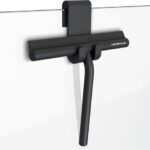 Minismus Fensterabzieher mit Aufhänger – Profi Abzieher Dusche - Duschabzieher – Schlierenfrei – Hochwertiger Silikon - Antirutsch (Schwarz, 21 cm)