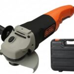 Black+Decker Winkelschleifer (mit 3-Positionen-Zusatzhandgriff, 1200 W, 125 mm, Nullspannungsschalter, Spindelarretierung, Sanftanlauf, rutschfester Gehäusegriff, zum Schleifen, Entrosten), Orange