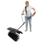 2-in-1 Elektrischer Laubbläser und Kehrmaschine, Multifunktions Außenreiniger mit verlängerter Teleskopstange und Schultergurt für mühelose Reinigung von Hof, Garten, Wegen und Terrassen