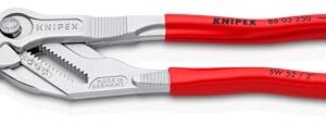 KNIPEX Zangenschlüssel, verchromt, 250 mm, greift stufenlos bis 52 mm, Feinverstellung per Knopfdruck, Schraubenschlüssel, Armaturenzange, 86 03 250