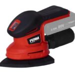 FERM AX-Power Akku-Deltaschleifer – 280 W – Variable Geschwindigkeit – 6 Schleifblätter – Staubsaugeradapter – Softgrip – Für Holz und Metall – Ohne Akku und Ladegerät
