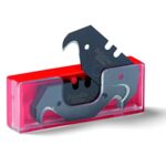 Samurai Black Hook Hakenklingen 10 Stück im Sicherheitsspender für Cutter Teppichmesser schwarz sehr scharf und langlebig aus Japanstahl