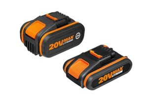 WORX WA3605 PowerShare 20V Li-Ion Akku Set, 1x 2000mAh Akku WA3551.1 und 1x 4000mAh Akku WA3552, kompatibel mit Allen WORX Elektro- und Gartengeräten, (original Zubehör, zuverlässig & langlebig)