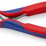 KNIPEX Elektronik-Greifzange mit durchgestecktem Gelenk mit Mehrkomponenten-Hüllen 145 mm, 35 82 145