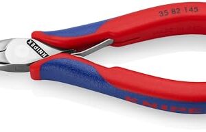 KNIPEX Elektronik-Greifzange mit durchgestecktem Gelenk mit Mehrkomponenten-Hüllen 145 mm, 35 82 145