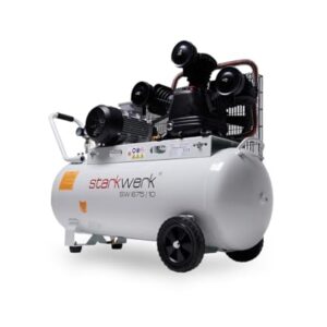 Starkwerk Druckluft Kompressor Druckluftkompressor SW 675/10-3000 Watt / 4 PS 100L Kessel 400 Volt 3 Zylinder Doppel Keilriemenantrieb Profi Druckschalter inklusive Druckminderer und Wasserabscheider