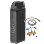 Aqmos R2D2-72 BLACK EDITION Wasserenthärthärtungsanlage mit Anschlussset 1" und Montageblock 1" | Wasserenthärter für Haushalte bis zu 7 Personen | Entkalkungsanlage für weiches Wasser