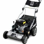 ONBEST Vertikutierer Benzin - starke 4,5 kW/6,12 PS - Rasenvertikutierer & Rasenlüfter mit 2 Walzen (Messerwalze/Federkrallenwalze) - 440 mm, 45 L Fangkorb, 6 Tiefenstufen