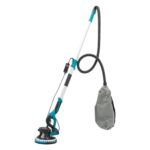 Schleifmaschine Trockenbauschleifer, 1250W 90° Klappbarem Ausziehbarem Griff Wandschleifer mit LED-Licht und 6 Schleifpapier, 900-1800RPM Deckenschleifer für Trockenbauwand (Blau)