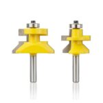 2 Stück 8 mm Schaft V-Nut & amp;Passendes Zungenfräser-Bit-Set mit kugelgelagertem Holzbearbeitungsschneider