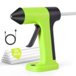Vankarr Heißklebepistole Akku mit 20 Klebestiften 7mm Mini Heißklebepistole Kabellos Klebepistole Schnell Aufheizend und Anti-Tropf-Düse Kinder Klebepistole zum Basteln