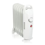 alpina Öl Heizkörper Elektrisch – Ölradiator Heizung 850W – Elektro Heizkörper mit Thermostat – Elektrische Zusatzheizung mit Überhitzungsschutz – Weiß