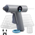 Aicharynic Heißklebepistole Akku: Klebepistole Kabellos, Digitalanzeige Schnelles Aufheizen Heißklebepistole Kabellos mit 22pcs Heißklebesticks, Type-C Aufladung für DIY Reparatur Haus Büro