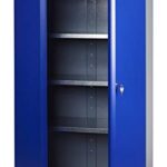 Küpper Hochschrank 70287, ultramarinblau, 204 x 53 x 91 cm, inkl. 4 Fachböden mit Einer Traglast von jeweils 75 kg.
