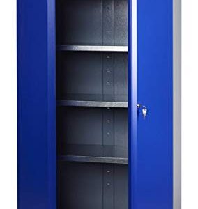 Küpper Hochschrank 70287, ultramarinblau, 204 x 53 x 91 cm, inkl. 4 Fachböden mit Einer Traglast von jeweils 75 kg.