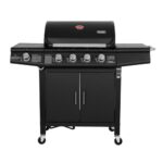 TAINO RED 4+1 Gasgrill Grillwagen BBQ Edelstahl-Brenner Gas-Grill 4 Brenner Seitenkocher Schwarz