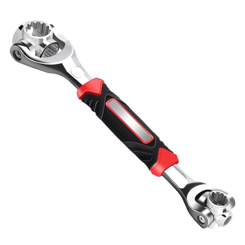 oumuik 52 in 1 Doppelkopf-Drehschlüssel Universal Steckschlüssel Multifunktions-Steckschlüssel 360 Grad Drehbarer Edelstahl Schraubenschlüssel Handreparatur-Werkzeuge