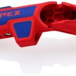 KNIPEX ErgoStrip Universal-Abmantelungswerkzeug für Rechtshänder, 135 mm, NYM-Kabel, Rundkabel, Koaxialkabel, Datenkabel, Abisolierer, 16 95 01 SB