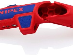 KNIPEX ErgoStrip Universal-Abmantelungswerkzeug für Rechtshänder, 135 mm, NYM-Kabel, Rundkabel, Koaxialkabel, Datenkabel, Abisolierer, 16 95 01 SB