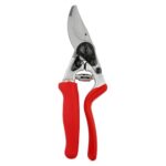 FELCO 7 Bypass-Gartenschere mit Rollgriff für Rechtshänder, ergonomisch für große Hände, 45 mm Stahlklinge, Schnitt bis 25 mm, Stoßdämpfer, geschmiedete Aluminiumgriffe, Swiss Made