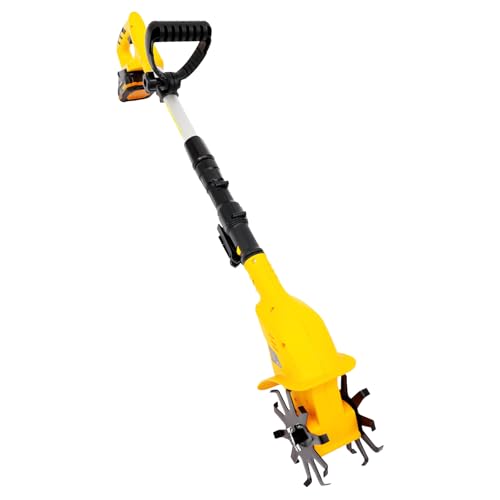 Fridgestea 20V Akku-Bodenhacke mit Akku und Ladegerät, 250RPM Kultivator, elektrischer Motorhacke Gartengeräte für Garten Rasen Bodenkultivierung, Arbeitsbreite: 10 cm | Arbeitstiefe: 17cm